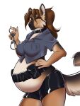  anthro belly bindweed_(artist) canid canine canis clothing cuff_(restraint) domestic_dog female german_shepherd handcuffs herding_dog hi_res mammal metal_cuffs pastoral_dog police police_officer police_uniform pregnant restraints uniform 