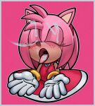 accessory amy_rose anthro blush bodily_fluids bracelet clothing cum cum_in_mouth cum_inside cum_on_face dress eulipotyphlan eyes_closed female genital_fluids gloves hair_accessory hairband handwear hedgehog hi_res jewelry male male/female mammal offscreen_character sega solo sonic_the_hedgehog_(series) tighesammy tongue tongue_out 