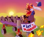  anthro avian banjo-kazooie banjo_(banjo-kazooie) bear bird clothing dress duo female feral flower hi_res kazooie male male/female mammal married plant puzzle_piece rareware skeletonguys-and-ragdolls sun vehicle wedding_clothing wedding_dress 