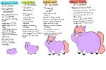  age_progression ambiguous_gender english_text feral fluffy_pony fluffy_pony_(species) fur hair hi_res longfluffering mammal pink_hair purple_body purple_fur simple_background solo text white_background young 