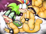  anal anthro balls blush bracelet duo erection eyewear genitals glasses green_hair hair hi_res iggy_koopa incest_(lore) jewelry koopaling lemmy_koopa male male/male male_penetrated male_penetrating male_penetrating_male mario_bros multicolored_hair nintendo penetration penis scalie sex shell size_difference small_dom_big_sub spiked_bracelet spiked_shell spikes spikes_(anatomy) yamausagi0619 