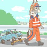  anthro asinus car carrying_another clothed clothing donkey duo ekaki510 equid equine female lagomorph leporid mammal micro rabbit size_difference vehicle 