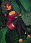  animal_humanoid catra cleavage_cutout clothing female fingerless_gloves footwear galactic-overlord gloves handwear heterochromia humanoid legwear masters_of_the_universe mattel netflix she-ra_and_the_princesses_of_power socks solo stirrup_socks thigh_highs 