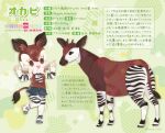  1girl animal animal_ears bow bowtie brown_eyes brown_hair character_profile elbow_gloves extra_ears gloves kemono_friends kikuchi_milo looking_at_viewer multicolored_hair necktie okapi_(animal) okapi_(kemono_friends) okapi_ears okapi_print okapi_tail pantyhose shirt shoes short_hair shorts simple_background sleeveless sleeveless_shirt tail translation_request two-tone_hair white_hair 