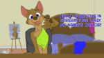  anthro canid canine canis coyote dialogue female hi_res mammal misterpickleman nipple_outline solo talking_to_viewer taylor_knight young 