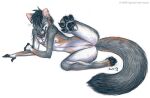  absurd_res andromorph anthro canid canine genital_piercing genitals grey_fox hi_res intersex mammal piercing pussy pussy_piercing urocyon 