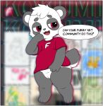  anthro bear female genitals giant_panda hi_res kokumi-kun mammal mascot presenting pussy solo standing xenoyia_(artist) 