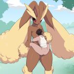 absurd_res alpha_pokemon ambiguous_penetration anthro anthro_penetrated balls biped blush bottomless brown_body clothed clothing duo female female_penetrated front_view generation_4_pokemon genitals hi_res human human_on_anthro human_penetrating human_penetrating_anthro interspecies looking_down lopunana lopunny male male/female male_penetrating male_penetrating_female mammal nintendo partially_clothed penetration pokemon pokemon_(species) pokephilia rear_view red_eyes sex size_difference smile 