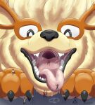  2019 absurd_res ambiguous_gender arcanine bodily_fluids clothed_human digital_media_(artwork) gaping_mouth generation_1_pokemon hi_res human human_prey macro mammal micro_on_tongue nintendo on_tongue open_mouth oral_vore photo_shoot photographer pokemon pokemon_(species) posing_for_picture saliva saliva_on_tongue suddendraft teeth tongue tongue_out vore 