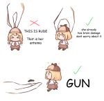  &gt;_&lt; 1girl ? absurdres blonde_hair bob_cut brown_footwear brown_headwear brown_skirt checkmark deerstalker detective disembodied_limb go_do_a_crime_(meme) gun hat highres hololive hololive_english how_to_hold_x_(meme) lifting_person long_sleeves meme minigirl moon_ldl necktie open_mouth plaid plaid_skirt red_necktie shirt short_hair skirt smile smol_ame virtual_youtuber watson_amelia weapon white_shirt x 
