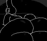  &lt;3 2023 2d_animation animated anthro bed big_butt black_and_white black_body bouncing bouncing_butt butt butt_focus clothed clothing digital_media_(artwork) eocvevo female furniture hi_res lagomorph leporid looking_back loop mammal monochrome no_sound partially_clothed pixel_(artwork) rabbit rear_view scut_tail short_playtime short_tail simple_background solo sony_corporation sony_interactive_entertainment sweater tail topwear vib-ribbon vibri 