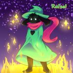  1:1 ambiguous_gender ambysweetdragon anthro bovid caprine deltarune female feral goat humanoid magic magic_user male male/female mammal ralsei solo undertale undertale_(series) 