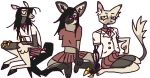  alpha_channel animated anthro bottomwear canid canine clothed clothing domestic_cat equid equine felid feline felis female fur guncht hooves horse mammal maned_wolf simple_background sitting skirt solo tan_body tan_fur transparent_background unimpressed 