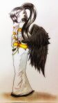  anthro biped butt_wings chest_spike clothing cosplay dress female gardevoir generation_3_pokemon hair hi_res ideltasarc333 mabinogi nintendo not_furry pokemon pokemon_(species) ponytail shadow solo spikes spikes_(anatomy) tieve_(nyxcha) wings 