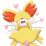  &lt;3 2018 bed bedding bedding_background blush bodily_fluids disembodied_penis duo eyes_closed facial_tuft female female_penetrated fennekin feral feral_penetrated fur furniture generation_6_pokemon genitals inner_ear_fluff kimono_kemono lying male male/female male_penetrating male_penetrating_female nintendo on_back on_bed penetration penile penile_penetration penis penis_in_pussy pokemon pokemon_(species) pussy red_inner_ear_fluff sex sweat tuft vaginal vaginal_penetration yellow_body yellow_fur 