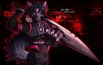  anthro black_body black_fur canid canine canis claws code_lyoko fur hi_res large_sword male mammal melee_weapon ronkeyroo solo sword sword_on_back weapon william_dunbar wolf zweihander 