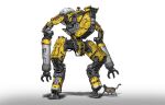  cat cho_yonghee comparison concept_art english_commentary gradient_background machinery mecha no_humans one-eyed original pet robot science_fiction shadow sign size_difference tail walking warning_sign 