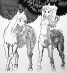  centaur duo equid equid_taur equine female feral hi_res horse human_faced_feral humanoid humanoid_face humanoid_taur mammal mammal_taur sacredslime taur 