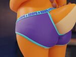  3d_(artwork) anthro cinnamoncookies clothing cookie_(cinnamoncookies) digital_media_(artwork) mario_bros nintendo orange_yoshi scalie solo underwear yoshi 