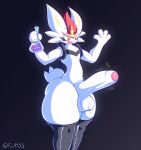  absurd_res animal_humanoid anthro balls big_balls big_butt big_penis butt cinderace clothing digital_media_(artwork) fw4455 generation_8_pokemon genital_growth genitals growth hi_res huge_penis humanoid hyper hyper_genitalia hyper_penis lagomorph lagomorph_humanoid legwear leporid leporid_humanoid male mammal mammal_humanoid nintendo nude penis penis_growth pokemon pokemon_(species) potion rabbit rabbit_humanoid simple_background solo tail thick_thighs thigh_highs white_body wide_hips 
