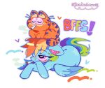  &lt;3 blue_body blue_feathers blue_fur blush bunbunbewwii cigarette crossover domestic_cat duo equid equine feathered_wings feathers felid feline felis female feral folded_wings freckles friendship_is_magic fur garfield_(series) garfield_the_cat hair hasbro male mammal multicolored_hair multicolored_tail my_little_pony orange_body orange_fur pegasus pink_eyes pink_sclera rainbow_dash_(mlp) rainbow_hair rainbow_tail simple_background smile smoking tabby_cat tail whiskers white_background wings 