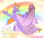  2023 absurd_res alternate_version_at_source anthro balls big_balls big_penis digital_media_(artwork) disney disney_parks dracovar_valeford dragon epcot figment flying foreskin foreskin_play foreskin_pull genitals happy hi_res horn huge_balls huge_penis humanoid_genitalia hyper hyper_balls hyper_genitalia hyper_penis journey_into_imagination looking_at_viewer male nude outside paws penis purple_body rainbow raised_arm retracted_foreskin smile solo spread_legs spreading text toony walt_disney_world wings yellow_sclera 