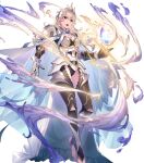  1girl armor cape capelet corrin_(female)_(fire_emblem) corrin_(fire_emblem) detached_collar essual_(layer_world) fire_emblem fire_emblem_fates fire_emblem_heroes floating floating_object full_body gauntlets hair_ornament highres jewelry non-web_source official_art ong_hair overskirt red_eyes see-through toeless_legwear toes transparent_background white_hair 