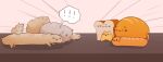  ! !! :d absurdres bread cat_baguette_(popopoka) closed_mouth english_commentary food highres no_humans open_mouth original popopoka smile speech_bubble spoken_exclamation_mark tears 