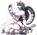  abs absurd_res anthro big_breasts breasts featureless_breasts felid feline felis female fur hair hi_res mammal muscular muscular_female simple_background smile solo taphris white_body white_fur 