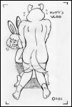  all_fours anthro arthur_(series) black_border blush border breath butt canid canine doggystyle duo eager feet female from_behind_position fur hair lagomorph leporid male male/female mammal molly_macdonald monochrome nude panting public public_sex rabbit reddragonkan sex short_hair tail tail_motion tailwag toes tongue tongue_out traditional_media_(artwork) 