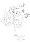 1girl absurdres afuron barefoot baseball_cap blunt_bangs boots boots_removed bracelet character_name commentary_request crossed_legs dripping drooling feet flat_chest full_body greyscale hair_tie harmony_(splatoon) hat highres jewelry long_hair looking_at_viewer low-tied_long_hair miniskirt monochrome open_mouth pleated_skirt ringed_eyes shirt short_sleeves sidelocks simple_background sitting sketch skirt solo sparkle splatoon_(series) splatoon_3 striped striped_headwear sweat tentacle_hair tentacles translated very_long_hair white_background 