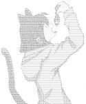  1girl animal animal_ears arm_up ascii_art blunt_ends cat_ears cat_girl cat_tail fish from_side greyscale head_back highres holding holding_animal holding_fish hood hood_down hoodie imminent_bite long_sleeves looking_at_animal medium_hair monochrome open_mouth original profile simple_background solo tail tongue tongue_out umi_ha_kirai upper_body 