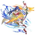  1girl aiming blue_eyes blue_hair boots bow_(weapon) bow_and_arrow_hold braid braided_sidelock breasts cape choker cleavage corset dress fingerless_gloves fire_emblem fire_emblem:_the_sacred_stones fire_emblem_heroes gloves hair_ribbon hair_tie high_ponytail holding holding_bow_(weapon) holding_weapon knee_up long_hair medium_breasts non-web_source official_alternate_costume official_art open_mouth pink_corset pink_dress pink_ribbon pleated_dress puffy_short_sleeves puffy_sleeves ribbon short_sleeves smile solo tana_(fire_emblem) thighhighs twin_braids v-shaped_eyebrows weapon white_background white_gloves white_thighhighs yellow_cape 