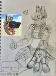  &lt;3 ambiguous_gender anthro big_tony(terratech) clothed clothing cybernetic_arm cybernetic_leg cybernetic_limb duo fur gesture hi_res holding_object holding_out_hand looking_at_viewer machine mammal offering_to_viewer partially_clothed payload_studios protogen protogen_visor shaded sketch smile smiling_at_viewer terratech terratechogen text_box thumbs_up traditional_media_(artwork) video_game_reference 