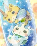  absurdres air_bubble artist_name bubble dated drink hazhazhazn highres komajirou komasan looking_at_viewer no_humans open_mouth submerged youkai_watch 