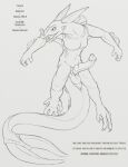  after_transformation alien animal_genitalia anthro anus claws finger_claws flukes genital_slit genitals hi_res horn hybrid male marine membrane_(anatomy) nasal_horn nude penis petrock slit solo stalker_(subnautica) toe_claws webbed_feet 