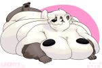  absurd_res black_nipples fat_fur fur hi_res male morbidly_obese nipples obese overweight white_body white_fur 