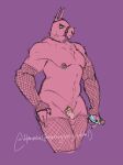  anthro camelid chastity_cage chastity_device dolphxpolar epic_games fishnet fortnite hi_res llama loot_llama_(fortnite) lt._john_llama male mammal muscular piercing slightly_chubby solo 