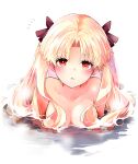  1girl azumi_(myameco) blonde_hair ereshkigal_(fate) fate/grand_order fate_(series) long_hair looking_at_viewer partially_submerged red_eyes upper_body 