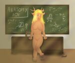  anthro chalkboard chunkypandaroo classroom classroom_desk deer deltarune doe_with_antlers female hi_res mammal noell noelle_holiday school solo undertale undertale_(series) 