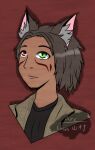  animal_ears animal_humanoid anthro arc_rose bust_portrait clothed clothing digital_drawing_(artwork) digital_media_(artwork) heterochromia human humanoid mammal portrait simple_background 