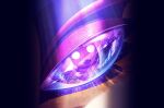  1girl 5health commentary_request dual_persona eye_focus eye_reflection eyeshadow fangs highres kirby:_triple_deluxe kirby_(series) looking_at_viewer makeup open_mouth purple_eyes queen_sectonia reflection scarf 