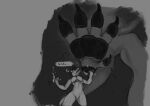  ahastar anonymous_artist anthro bolt_(diablo_the_rex) caught_off_guard demon dragon duo feet hi_res hindpaw imminent_stomp larger_male looming looming_foot looming_over male male/male male_feet nude pawpads paws size_difference sketch smaller_male soles toes 