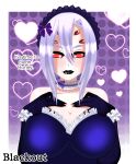  1girl absurdres arachne arthropod_girl breasts cleavage heart highres large_breasts lipstick maid makeup monster_girl monster_musume_no_iru_nichijou purple_hair rachnera_arachnera red_eyes short_hair spider_girl taur the_blackout 