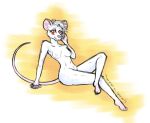 anthro areola breasts curie feet female jammyjams looking_at_viewer mammal murid murine pink_areola pinup pose rat rodent solo 