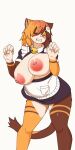  2022 alternate_version_at_source animated anthro areola big_breasts blush bouncing_breasts breasts calico_cat clothing dancing digital_media_(artwork) domestic_cat exposed_breasts eyes_closed felid feline felis female female_anthro fur hair huge_breasts kagarimachi_ame kemono loop maid_uniform mammal multicolored_body multicolored_fur multicolored_hair nekotsuki_kohime nipples sad_cat_dance solo uniform 