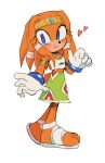  &lt;3 2023 5_fingers anthro biped black_nose blue_eyes blush clothing echidna eyelashes female fingers footwear full-length_portrait gloves handwear hi_res looking_at_viewer mammal monotreme orange_body portrait sandals sega simple_background solo sonic_adventure sonic_the_hedgehog_(series) spidercheetos standing tikal_the_echidna white_background 