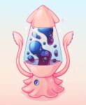 artist_name bubble charongess english_commentary gradient_background lava_lamp no_humans original pink_background sparkle squid 