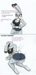  absurd_res anthro big_butt blush butt comic disney dolphin_shorts english_text female hi_res judy_hopps pace-maker small_waist solo text thick_thighs wide_hips zootopia 