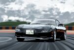  andres_(ysct3225) car cloud cloudy_sky drifting highres license_plate mazda mazda_rx-7 mazda_rx-7_fd motion_blur motor_vehicle no_humans original outdoors racetrack shadow signature sky spoiler_(automobile) vehicle_focus 